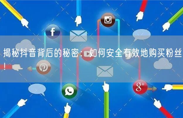 揭秘抖音背后的秘密：如何安全有效地购买粉丝！