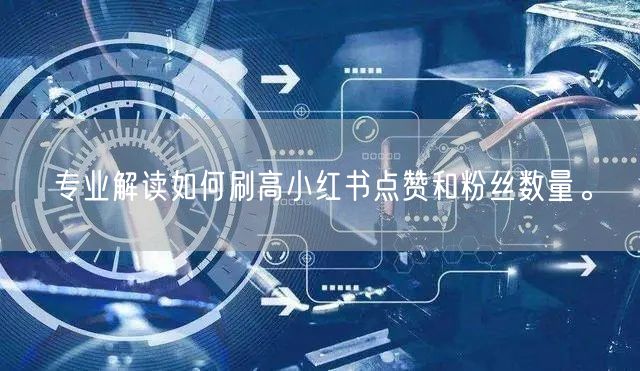 专业解读如何刷高小红书点赞和粉丝数量。