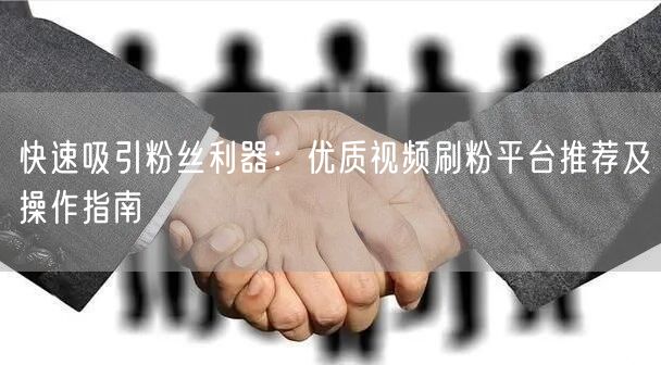 快速吸引粉丝利器：优质视频刷粉平台推荐及操作指南